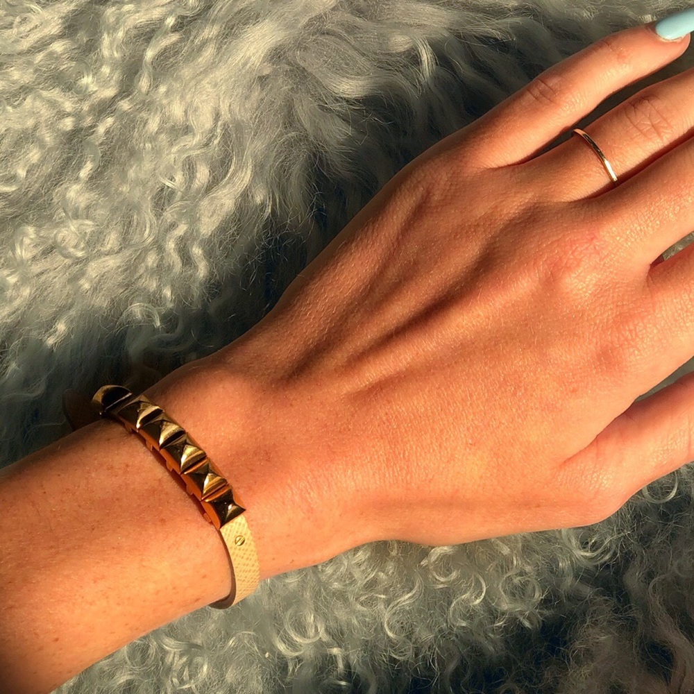 rose gold leather band bracelet from Michael Kors